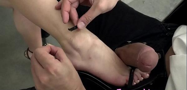  Sucking and fucking blondes feet cum drizzled
